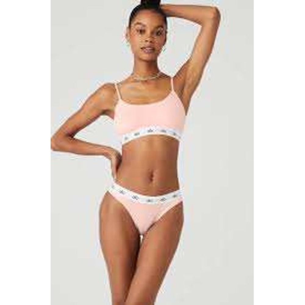 Alo Yoga Set Women Small Peach Like New Logo Yoga Loungewear